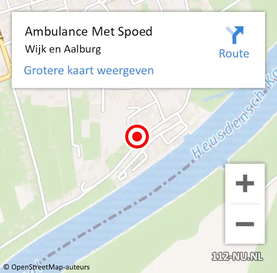 Locatie op kaart van de 112 melding: Ambulance Met Spoed Naar Wijk en Aalburg op 28 mei 2025 10:18