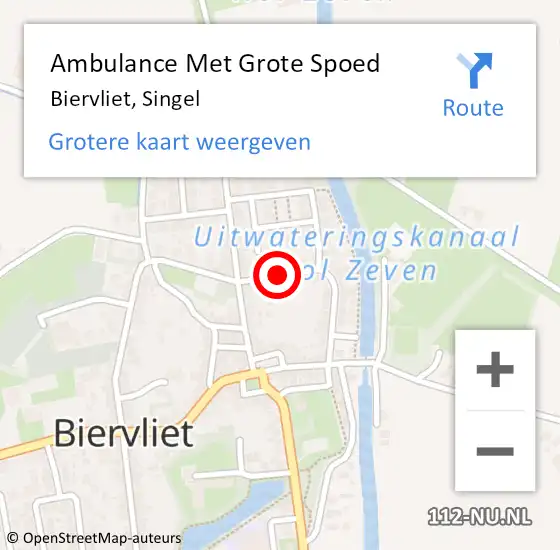 Locatie op kaart van de 112 melding: Ambulance Met Grote Spoed Naar Biervliet, Singel op 18 november 2014 13:31