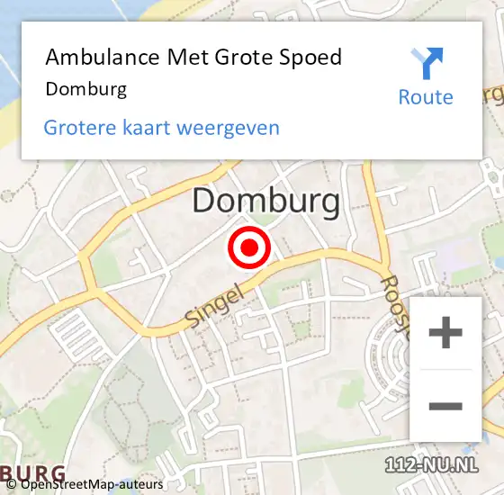 Locatie op kaart van de 112 melding: Ambulance Met Grote Spoed Naar Domburg op 28 mei 2025 14:46