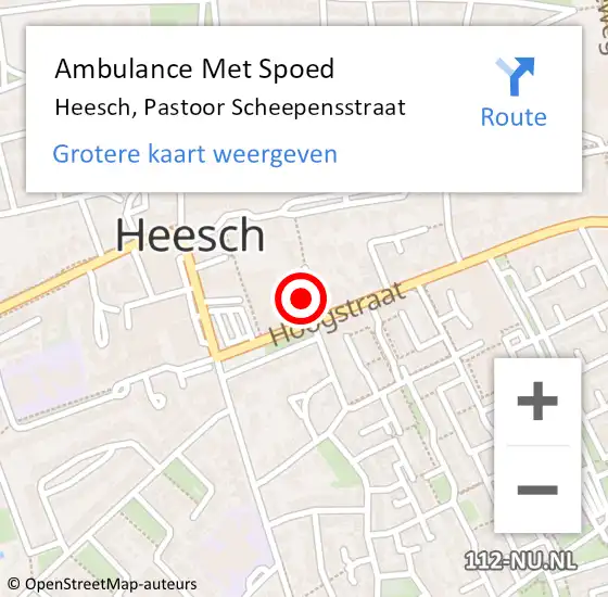 Locatie op kaart van de 112 melding: Ambulance Met Spoed Naar Heesch, Pastoor Scheepensstraat op 18 november 2014 14:05