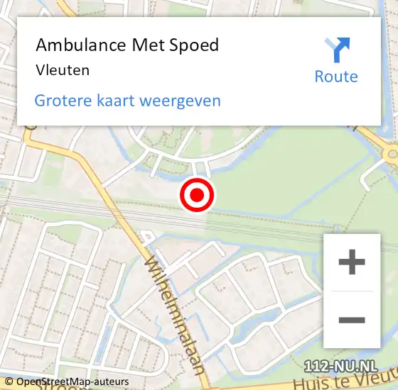 Locatie op kaart van de 112 melding: Ambulance Met Spoed Naar Vleuten op 28 mei 2025 16:33