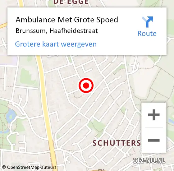 Locatie op kaart van de 112 melding: Ambulance Met Grote Spoed Naar Brunssum, Haafheidestraat op 18 november 2014 14:24