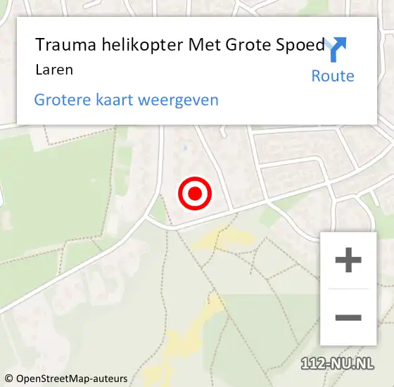 Locatie op kaart van de 112 melding: Trauma helikopter Met Grote Spoed Naar Laren op 28 mei 2025 19:15