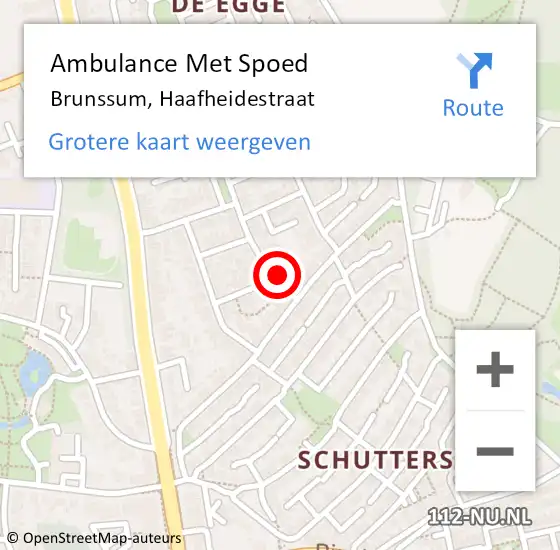 Locatie op kaart van de 112 melding: Ambulance Met Spoed Naar Brunssum, Haafheidestraat op 18 november 2014 14:43