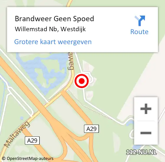 Locatie op kaart van de 112 melding: Brandweer Geen Spoed Naar Willemstad Nb, Westdijk op 18 november 2014 14:56