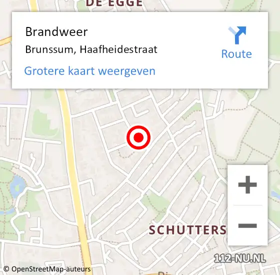 Locatie op kaart van de 112 melding: Brandweer Brunssum, Haafheidestraat op 18 november 2014 15:03