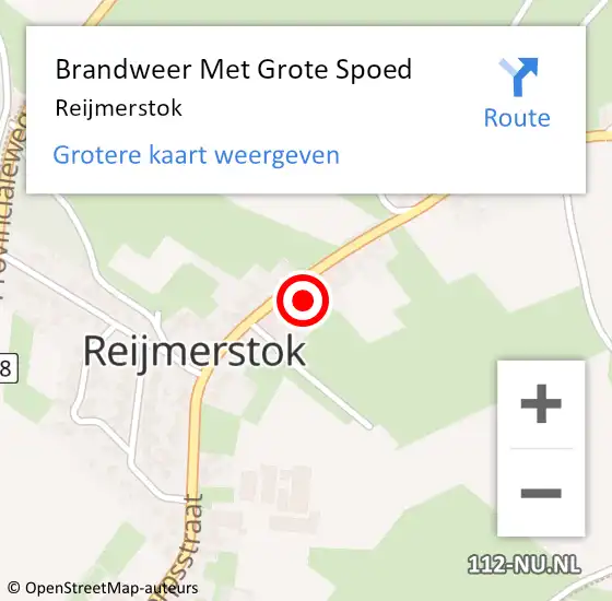 Locatie op kaart van de 112 melding: Brandweer Met Grote Spoed Naar Reijmerstok op 29 mei 2025 12:20