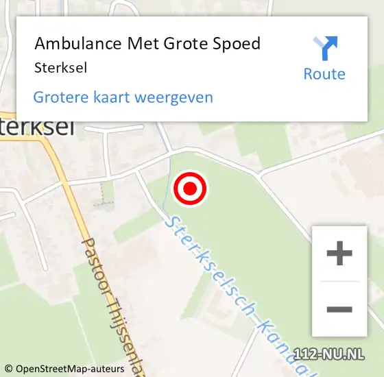 Locatie op kaart van de 112 melding: Ambulance Met Grote Spoed Naar Sterksel op 29 mei 2025 18:54