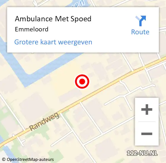Locatie op kaart van de 112 melding: Ambulance Met Spoed Naar Emmeloord op 29 mei 2025 19:16