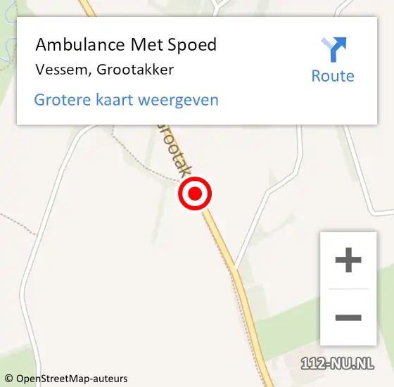 Locatie op kaart van de 112 melding: Ambulance Met Spoed Naar Vessem, Grootakker op 18 november 2014 16:17