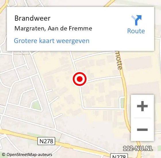 Locatie op kaart van de 112 melding: Brandweer Margraten, Aan de Fremme op 18 november 2014 16:18