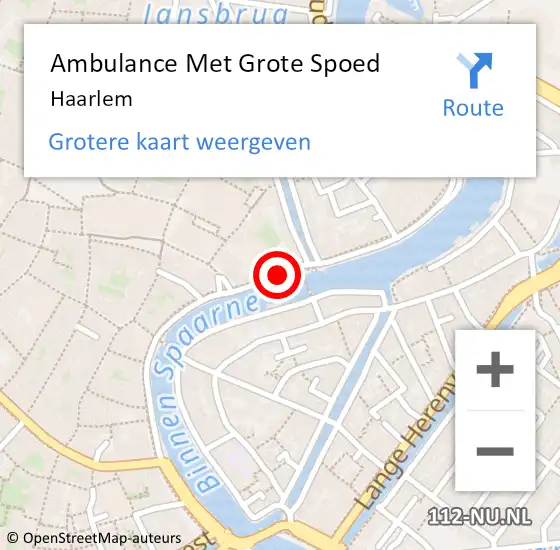 Locatie op kaart van de 112 melding: Ambulance Met Grote Spoed Naar Haarlem op 29 mei 2025 22:12