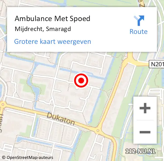 Locatie op kaart van de 112 melding: Ambulance Met Spoed Naar Mijdrecht, Smaragd op 18 november 2014 16:34