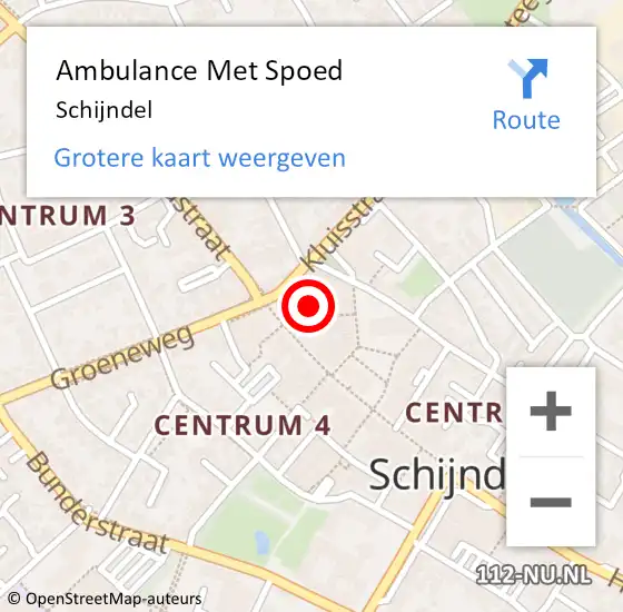 Locatie op kaart van de 112 melding: Ambulance Met Spoed Naar Schijndel op 30 mei 2025 01:02