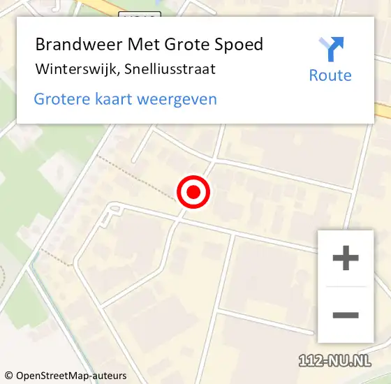 Locatie op kaart van de 112 melding: Brandweer Met Grote Spoed Naar Winterswijk, Snelliusstraat op 18 november 2014 16:57