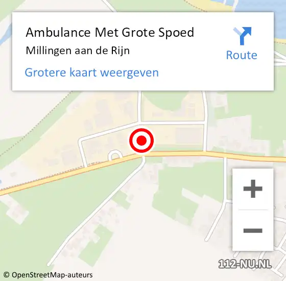 Locatie op kaart van de 112 melding: Ambulance Met Grote Spoed Naar Millingen aan de Rijn op 30 mei 2025 12:43