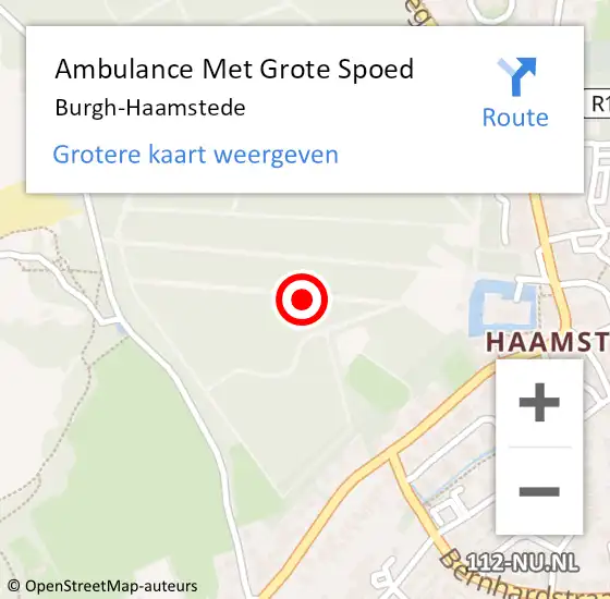 Locatie op kaart van de 112 melding: Ambulance Met Grote Spoed Naar Burgh-Haamstede op 30 mei 2025 13:54