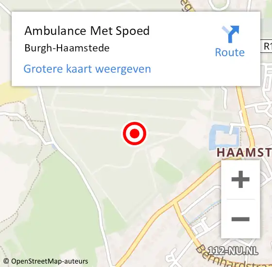 Locatie op kaart van de 112 melding: Ambulance Met Spoed Naar Burgh-Haamstede op 30 mei 2025 14:18