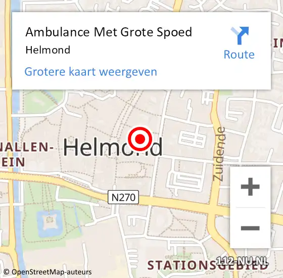 Locatie op kaart van de 112 melding: Ambulance Met Grote Spoed Naar Helmond op 30 mei 2025 16:52