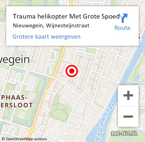 Locatie op kaart van de 112 melding: Trauma helikopter Met Grote Spoed Naar Nieuwegein, Wijnesteijnstraat op 30 mei 2025 22:31