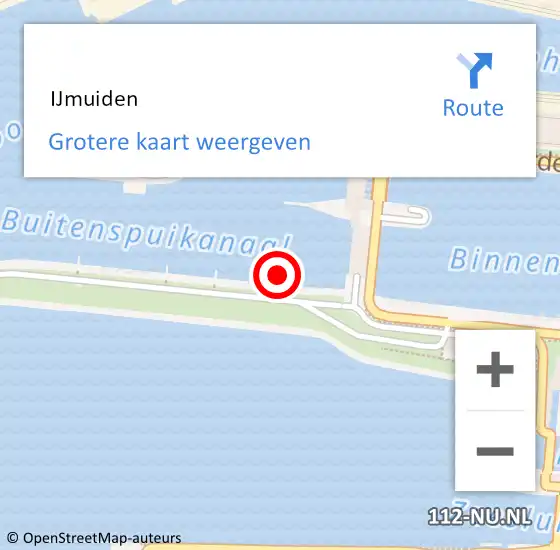 Locatie op kaart van de 112 melding:  IJmuiden op 31 mei 2025 09:07