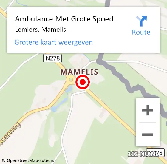 Locatie op kaart van de 112 melding: Ambulance Met Grote Spoed Naar Lemiers, Mamelis op 18 november 2014 19:39