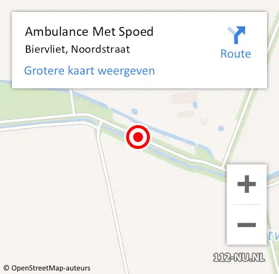 Locatie op kaart van de 112 melding: Ambulance Met Spoed Naar Biervliet, Noordstraat op 18 november 2014 21:55