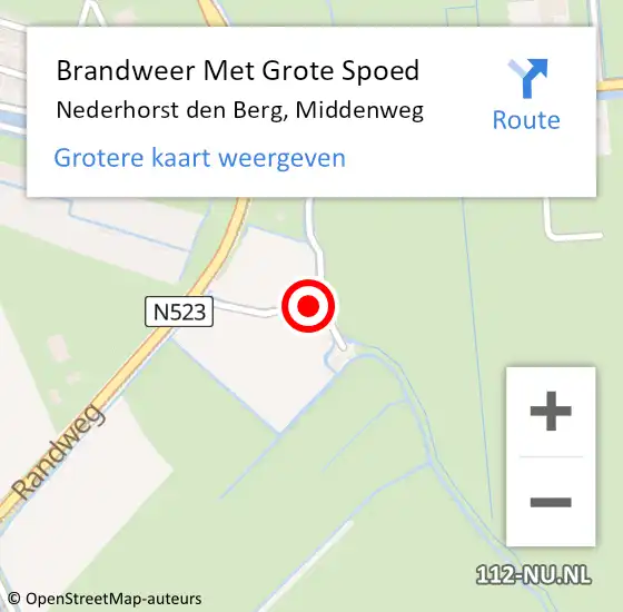 Locatie op kaart van de 112 melding: Brandweer Met Grote Spoed Naar Nederhorst den Berg, Middenweg op 18 november 2014 22:23