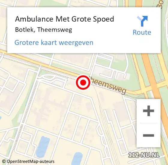 Locatie op kaart van de 112 melding: Ambulance Met Grote Spoed Naar Botlek, Theemsweg op 19 november 2014 07:01