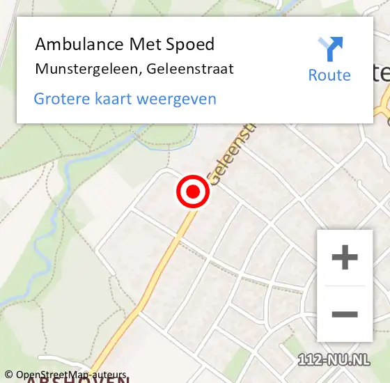 Locatie op kaart van de 112 melding: Ambulance Met Spoed Naar Munstergeleen, Geleenstraat op 19 november 2014 08:24