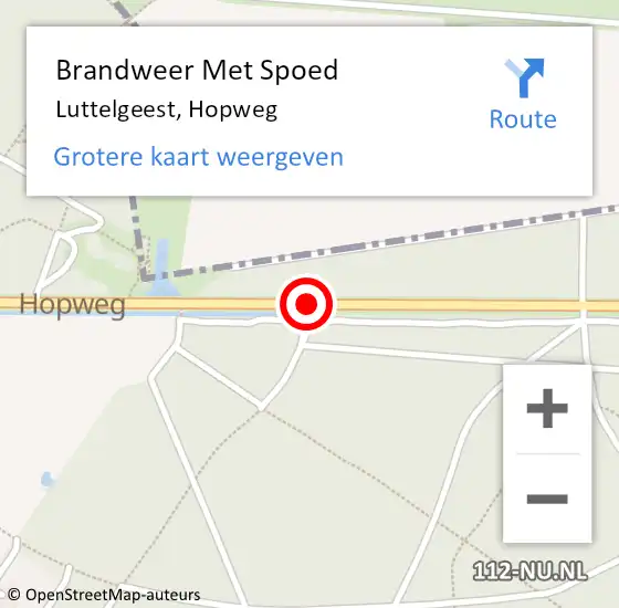 Locatie op kaart van de 112 melding: Brandweer Met Spoed Naar Luttelgeest, Hopweg op 21 oktober 2013 15:29