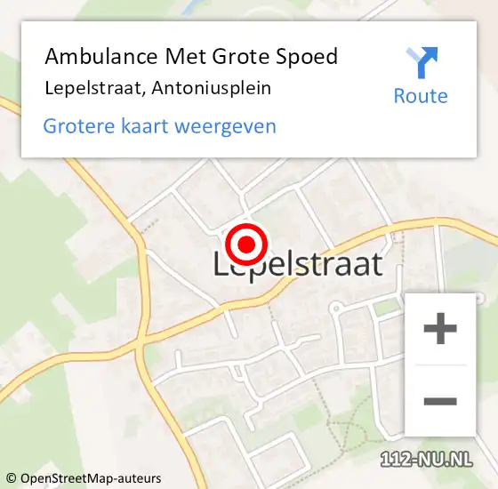 Locatie op kaart van de 112 melding: Ambulance Met Grote Spoed Naar Lepelstraat, Antoniusplein op 19 november 2014 09:02