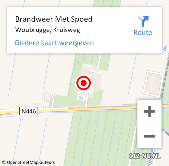 Locatie op kaart van de 112 melding: Brandweer Met Spoed Naar Woubrugge, Kruisweg op 21 oktober 2013 15:35