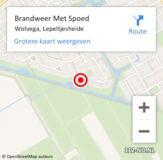 Locatie op kaart van de 112 melding: Brandweer Met Spoed Naar Wolvega, Lepeltjesheide op 21 oktober 2013 15:36