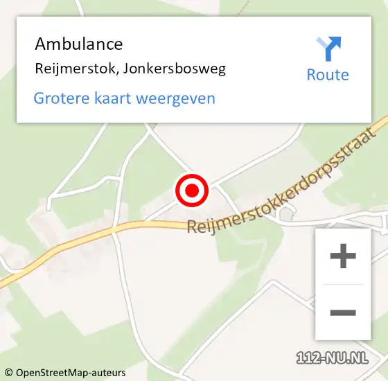 Locatie op kaart van de 112 melding: Ambulance Reijmerstok, Jonkersbosweg op 19 november 2014 10:08