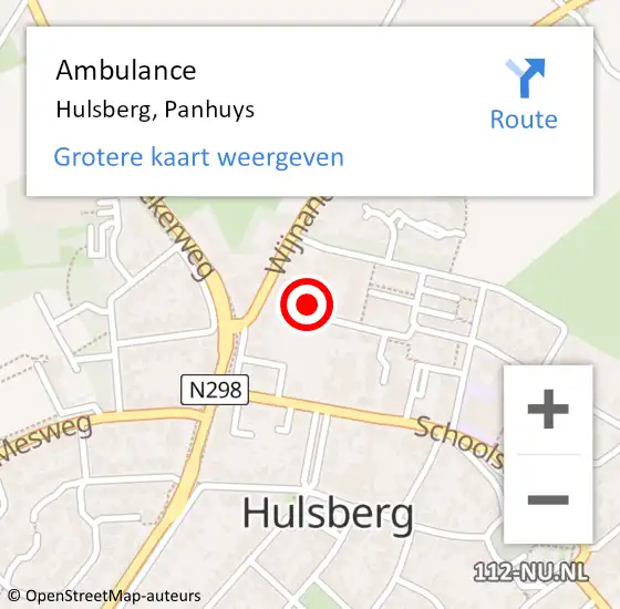 Locatie op kaart van de 112 melding: Ambulance Hulsberg, Panhuys op 19 november 2014 10:52