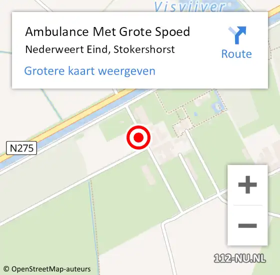 Locatie op kaart van de 112 melding: Ambulance Met Grote Spoed Naar Nederweert Eind, Stokershorst op 19 november 2014 12:00