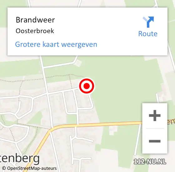 Locatie op kaart van de 112 melding: Brandweer Oosterbroek op 19 november 2014 12:48