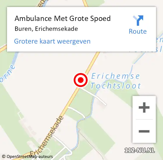 Locatie op kaart van de 112 melding: Ambulance Met Grote Spoed Naar Buren, Erichemsekade op 19 november 2014 13:20