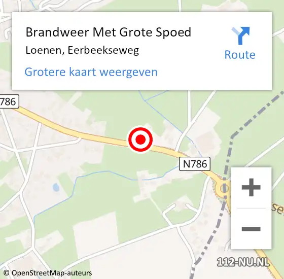 Locatie op kaart van de 112 melding: Brandweer Met Grote Spoed Naar Loenen, Eerbeekseweg op 19 november 2014 14:26