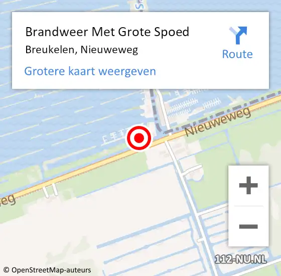 Locatie op kaart van de 112 melding: Brandweer Met Grote Spoed Naar Breukelen, Nieuweweg op 21 oktober 2013 16:21