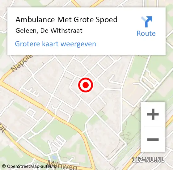 Locatie op kaart van de 112 melding: Ambulance Met Grote Spoed Naar Geleen, De Withstraat op 19 november 2014 17:42