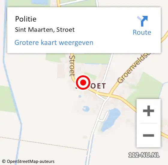 Locatie op kaart van de 112 melding: Politie Sint Maarten, Stroet op 19 november 2014 19:29