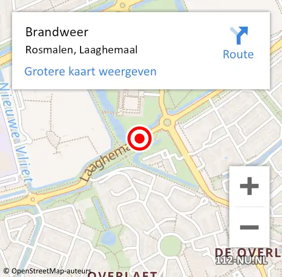 Locatie op kaart van de 112 melding: Brandweer Rosmalen, Laaghemaal op 19 november 2014 19:30