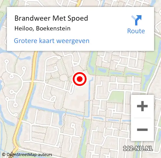 Locatie op kaart van de 112 melding: Brandweer Met Spoed Naar Heiloo, Boekenstein op 19 november 2014 20:14