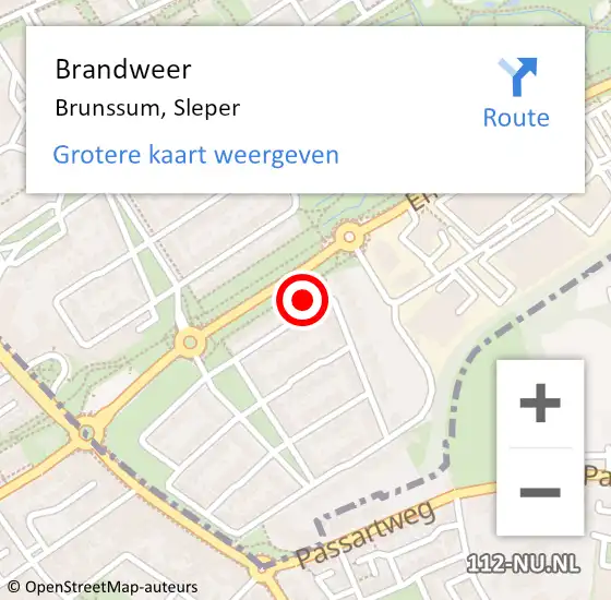 Locatie op kaart van de 112 melding: Brandweer Brunssum, Sleper op 19 november 2014 21:08