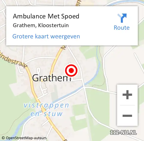 Locatie op kaart van de 112 melding: Ambulance Met Spoed Naar Grathem, Kloostertuin op 19 november 2014 23:35