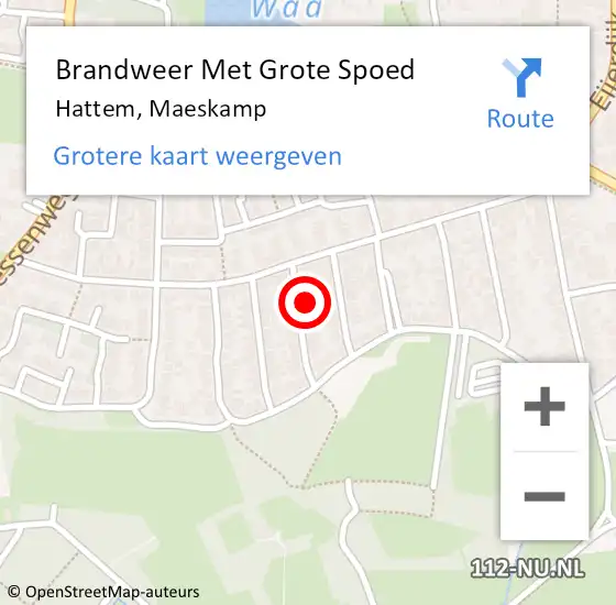 Locatie op kaart van de 112 melding: Brandweer Met Grote Spoed Naar Hattem, Maeskamp op 19 november 2014 23:57