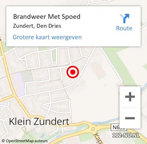 Locatie op kaart van de 112 melding: Brandweer Met Spoed Naar Zundert, Den Dries op 21 oktober 2013 16:59