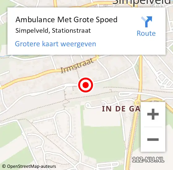 Locatie op kaart van de 112 melding: Ambulance Met Grote Spoed Naar Simpelveld, Stationstraat op 20 november 2014 02:48